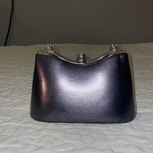 Silver metal structured mini purse